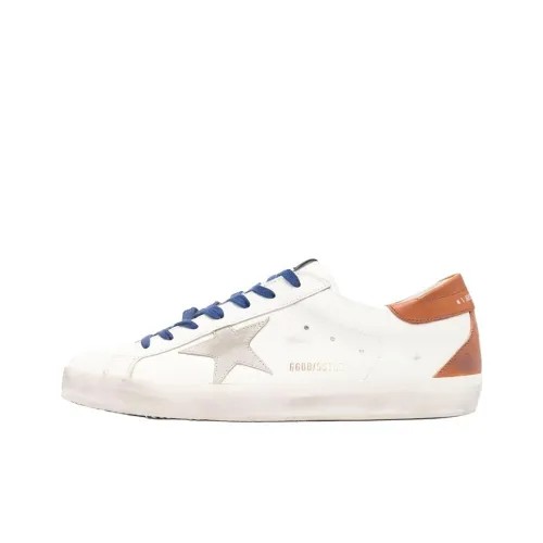 Golden Goose Низкие кроссовки для скейтбординга Мужские Белые Синие Потертый