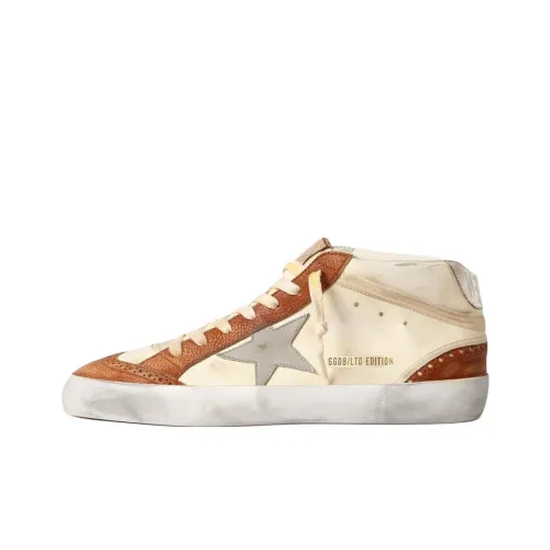Golden Goose Mid Star High Топ Скейтборд Кроссовки Мужские Бежево-Коричневые