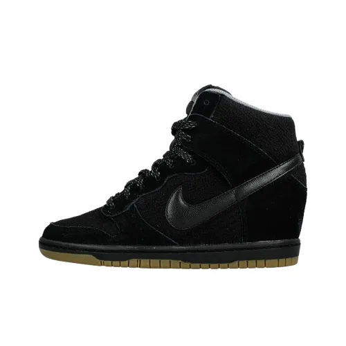Nike Dunk Sky High Топ Скейтборд Кроссовки Женские Черные