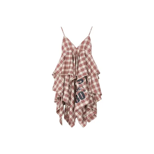 Asif calie FW25 GYPSY Check UNBALANCE Платье Slip Платье Женские