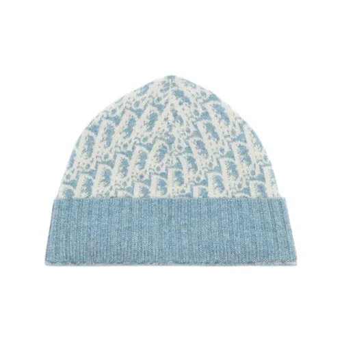 DIOR Кашемир Шапки-бини Унисекс Синий Белый