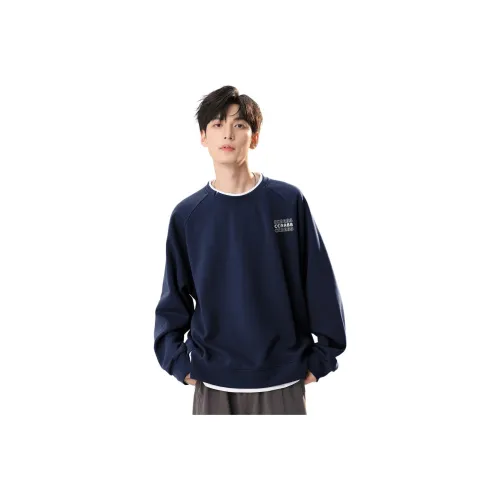 CCAABB Глубокий морской синий Мужские Свитшоты