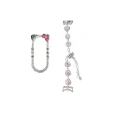 Розовое сердечко, ромб, одиночный, цепочка, серебряный, котенок, оболочка