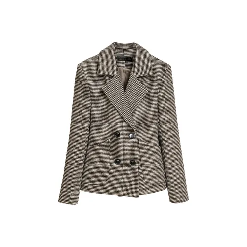 DonnaZilan Клетчатый Бизнес Костюм Пальто Женские Коммутирование Fashion Versatile Дизайн Костюм