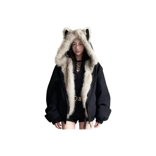 HNUF Черный хлопковый пуховик унисекс пуховики (пуховики)