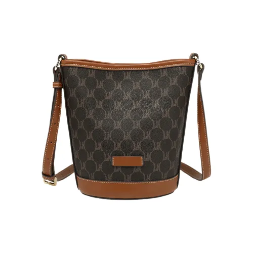 OUBOTE Сумка-ведро из ПВХ Сумка через плечо Женская Кофейного Экрю цвета