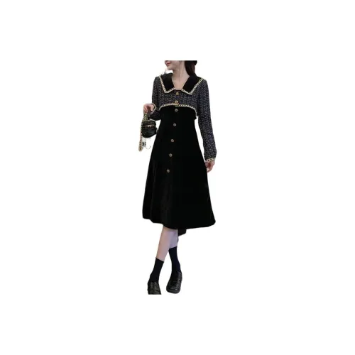 XIANSINIAO Длинное платье с длинными рукавами женское