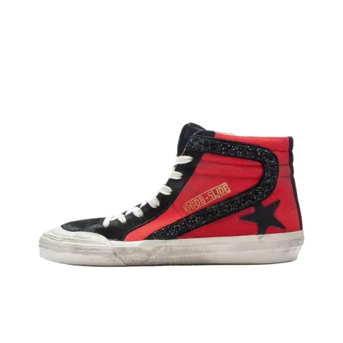 Golden Goose Высокие Кроссовки для скейтбординга Женские Черные Красные