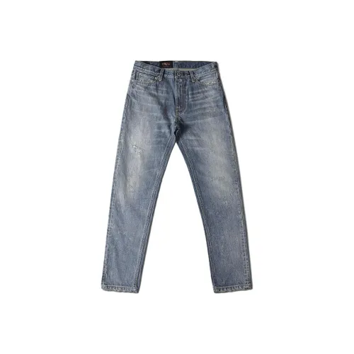 DOUBLE SEAM Индиго Мужские Джинсы