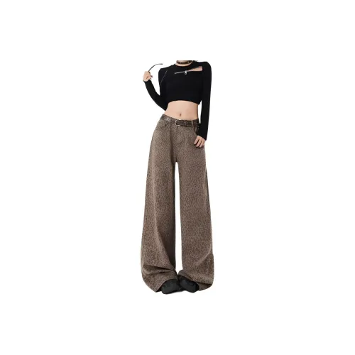 FUNST Леопардовый принт Женские Джинсы