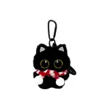 Красный шарф - маленькая черная кошка - кукла - подвеска