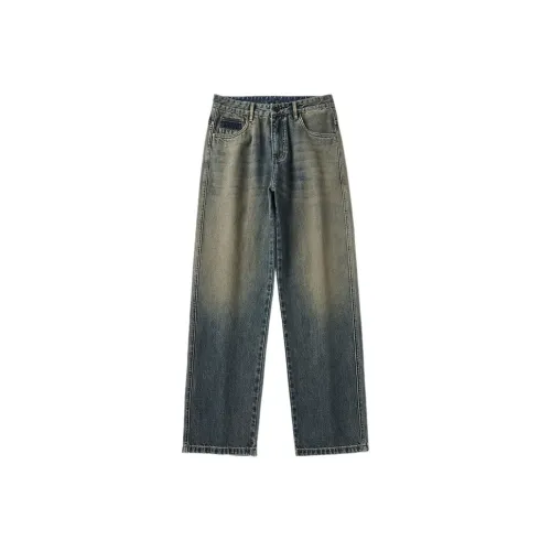 UKTK Винтажные синие мужские джинсы