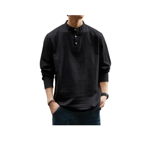 GELANLU Осенняя рубашка свободный крой унисекс