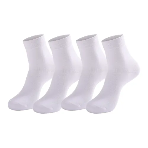 FHDET Белый 4 Пачка Мужские Носки до голени MID