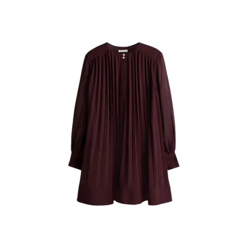 H M Бургунди Женские Платья с Длинным Рукавом