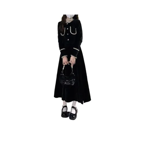 XIANSINIAO Длинное платье с длинными рукавами женское