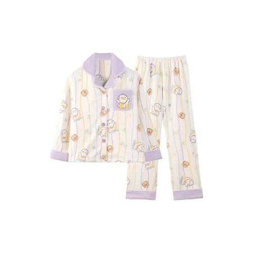 WANANNI Абрикосовый Фиолетовый Женские Пижамные Комплекты