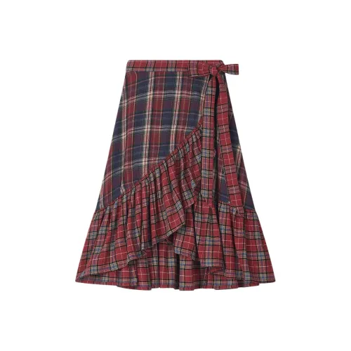 Asif calie FW25 MIX CHECK WRAP Юбка Повседневная Длинная Юбка Женская