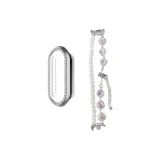 Розовое сердечко, ромб, жемчужный [двойная цепочка], серебряный, одиночный ромб, оболочка