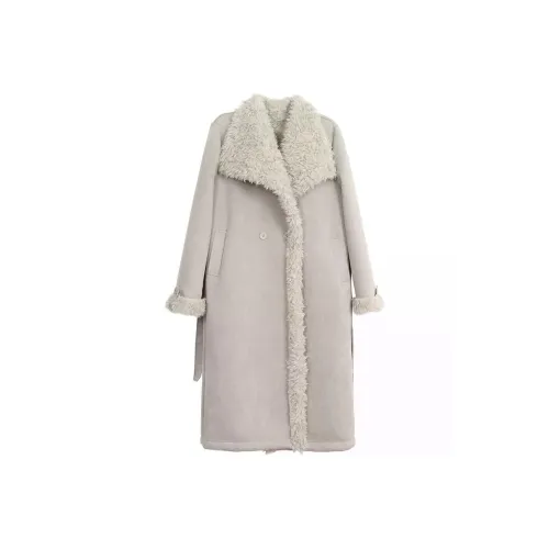 DITB Серый Ремень Женские Бархатные Куртки