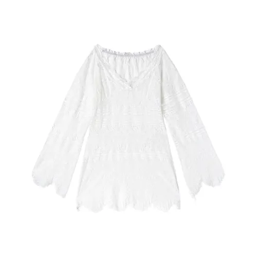 Asif calie FW25 Кружево Прозрачное Платье Длинное с Длинными Рукавами Женское