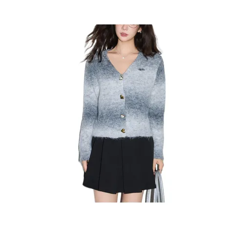 BEAR UNION Серый С подарками Съемная застежка Женская Трикотаж