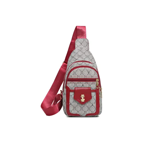 SMVP ПУ (полиуретан) Sling Сумка Женская Красный Коричневый