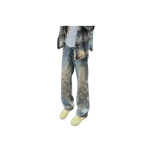 DAFK Светлый Винтажный Синий Мужские Джинсы