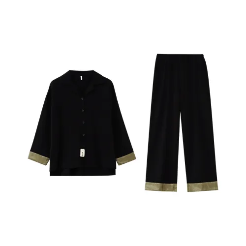 XIPOPIN Весенний Осенний Сезон Пижама Длинный Рукав Брюки Женские