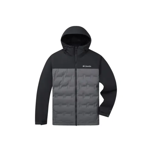 Columbia С капюшоном Пуховик Мужской Серый
