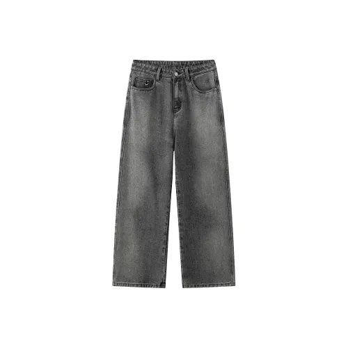 Miniso Черный Серый Цвет Унисекс Джинсы