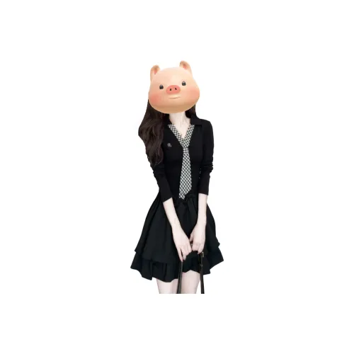 LANGQING Длинное платье с длинными рукавами женское