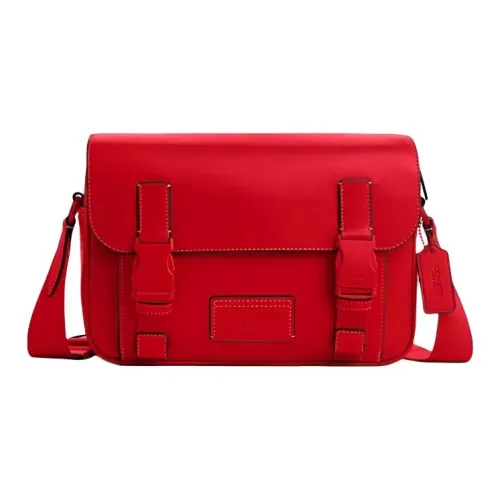 COACH Сумка через плечо из коровьей кожи курьерская сумка большая мужская красная