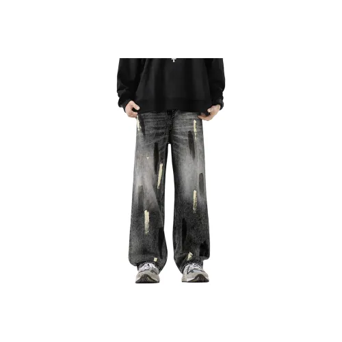 OVERPROTECTION Dirty Черные Унисекс Джинсы