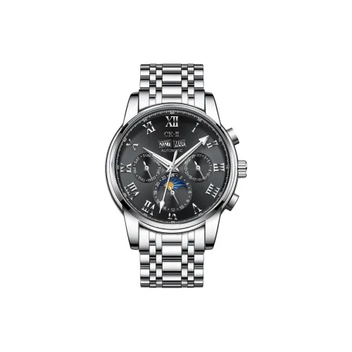 FAIRWHALE CK II Коллаборация Автоматический Механический Механизм Металлический Ремешок Часы Мужские Черный Циферблат