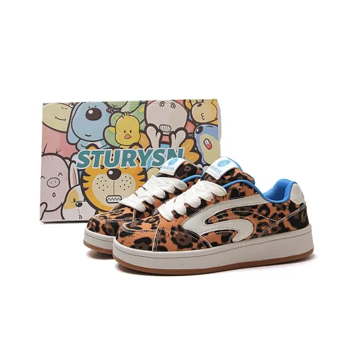 STUR YSN Износостойкий и Легкий Низкий Топ Скейтборд Кроссовки Женские с Леопардовым Принтом