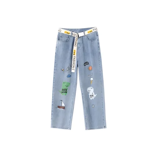 Bubble Trap Синий с Бесплатно Черный Галстук Унисекс Джинсы