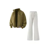 Комплект одежды (Армейский зеленый топ + Серый низ)