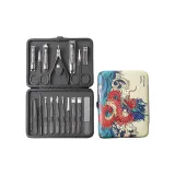 [Китайский модный тренд Драконий узор] Набор для ногтей 18 штук - цвет серый