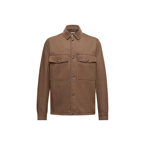 Moncler Джинсовая рубашка с вельветовой отделкой куртка куртки и пальто для мужчин