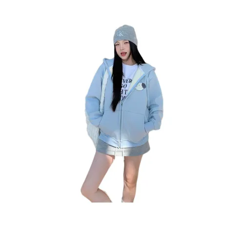 Кремовый Синий Женские Свитшоты