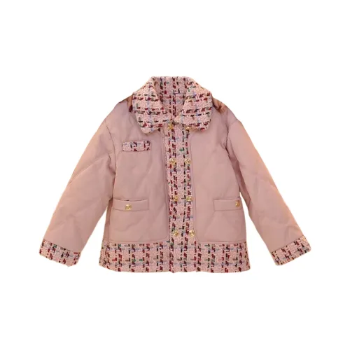 RHOBESAM Best Selling Tribal 2499 Chanel Inspired Хлопок Пальто Розовый KIDS Куртки