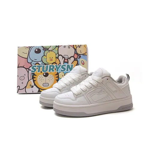 STUR YSN Износостойкий Легкий Низкий Топ Кроссовки для скейтбординга Женские Белые Серые