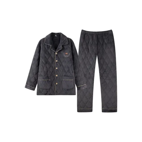 Qin Jing Пижамный комплект Мужской Серый Синий