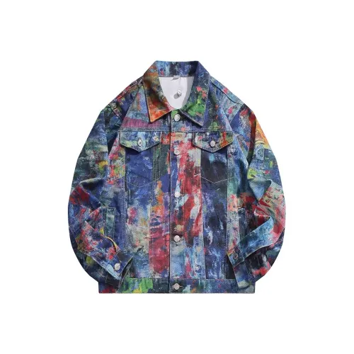 THINGYLAB Изображение Цвет Граффити Мужской Джинсовые Куртки