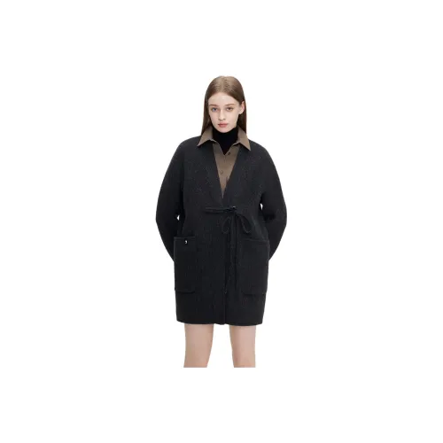 SEVEN FOR ALL MANKIND Черное Серое Женское Пальто