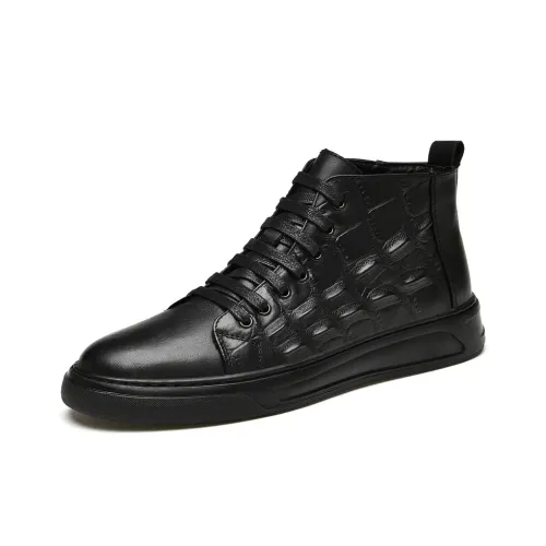 EMINU MID Топ Скейтборд Кроссовки Мужские Черные