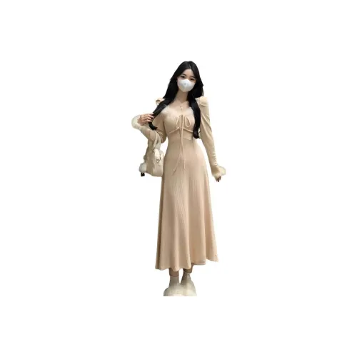 XIANSINIAO Длинное платье с длинными рукавами женское