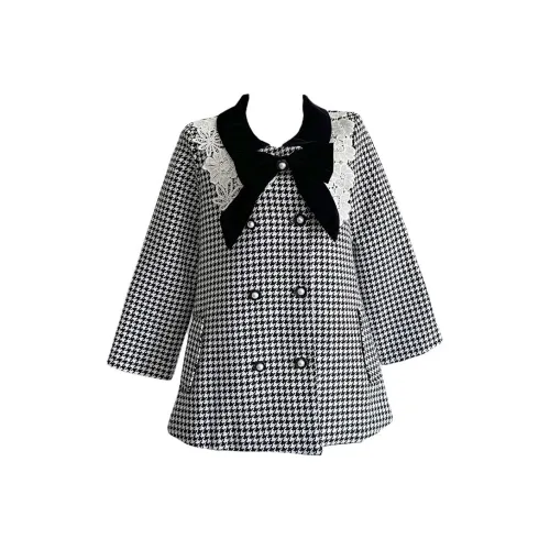 AHDO Черный Белый Клетка Женская Куртка