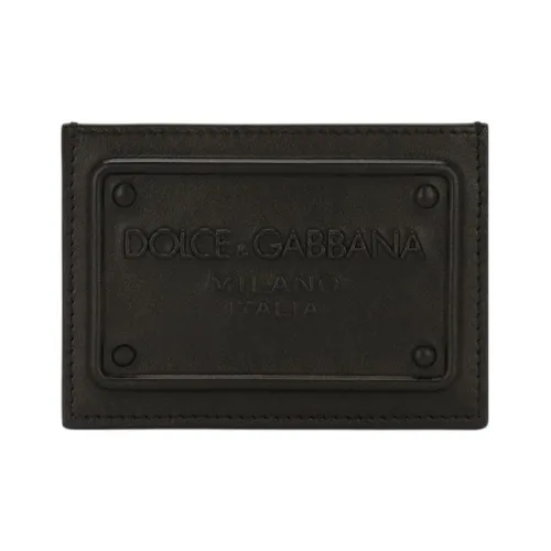 Dolce Gabbana Телячья кожа Держатель для карт Мужской Черный